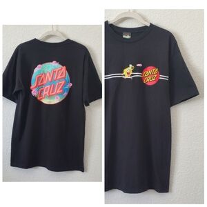 Santa Cruz Skateboards Spongebob Squarepants Men's Black Graphic T-Shirt Tee M